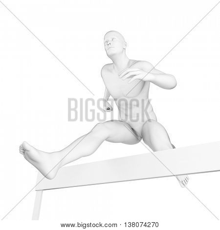 3d rendered illustration of a hurdler