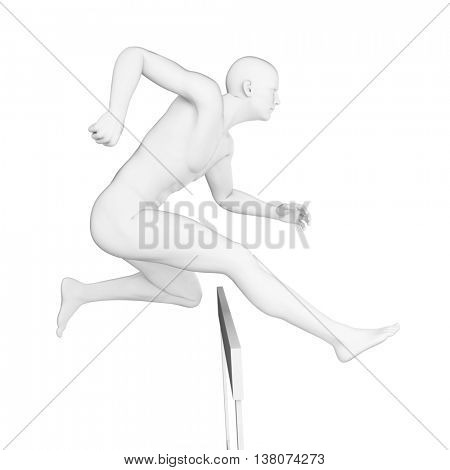 3d rendered illustration of a hurdler