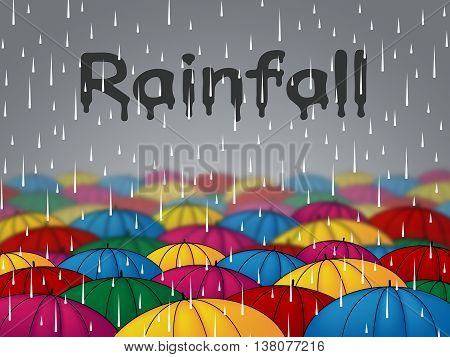 Rainfall Umbrellas Indicates Wet Parasol And Precipitation