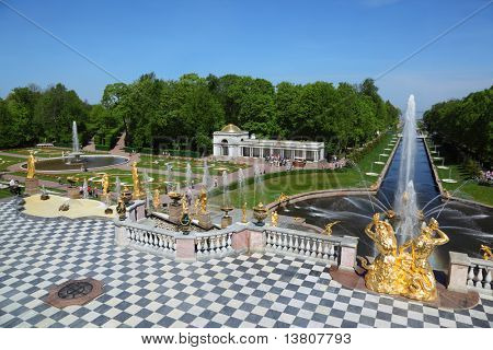Grand Kaskade in Pertergof, Sankt-Petersburg, Russland.