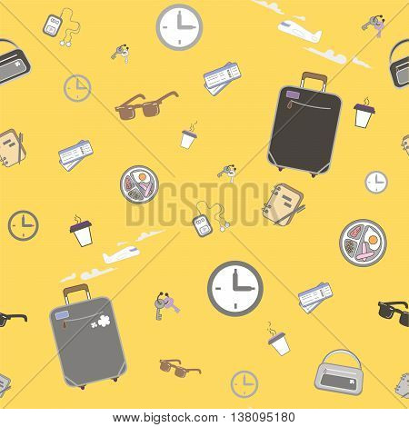 Seamless pattern - Waiting at the airport. EPS 8 vector