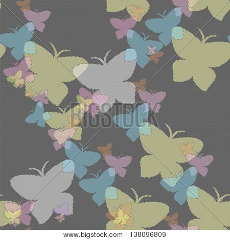 Butterflies hover in the night. EPS 10 vector