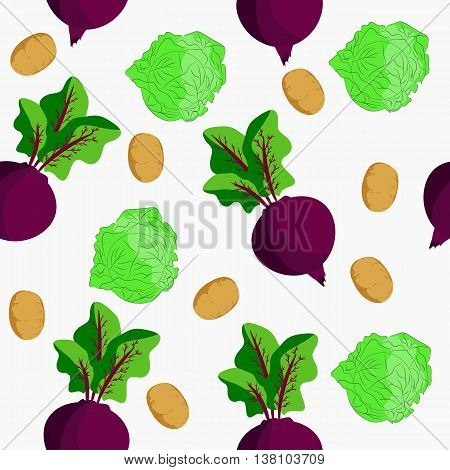 Seamless depicting three vegetables. It can be used for decoration kitchen accessories tablecloths fabrics cutting boards or other