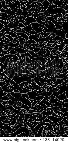 Decorative nature ornamental seamless pattern. Zen-tagle style and mehndi style.