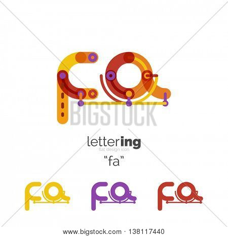 Linear initial letters, logo branding concept, cartoon funny style
