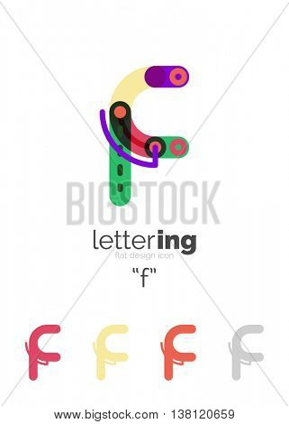 Linear initial letters, logo branding concept, cartoon funny style