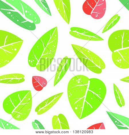 Natural and trendy seamless pattern with leafs.