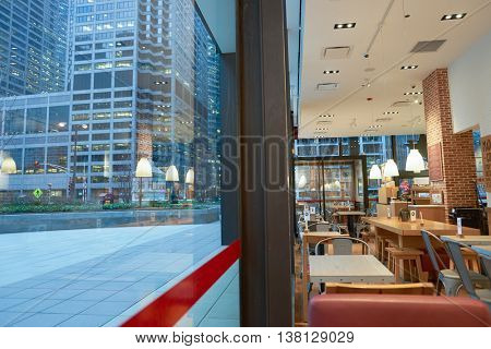 CHICAGO, IL - CIRCA MARCH, 2016: inside of Pret a Manger. Pret a Manger is a sandwich shop chain based in the United Kingdom