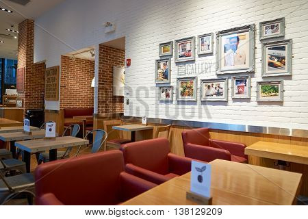 CHICAGO, IL - CIRCA MARCH, 2016: inside of Pret a Manger. Pret a Manger is a sandwich shop chain based in the United Kingdom