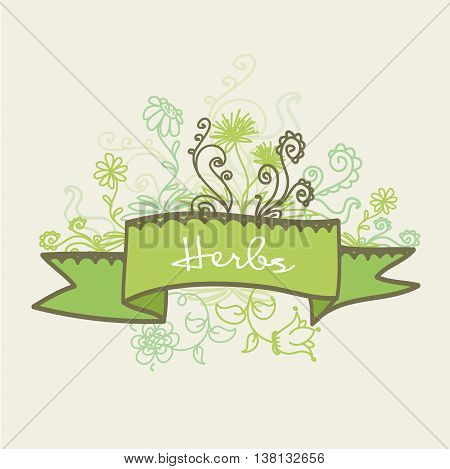 Card with flowers and place for an inscription vector illustration