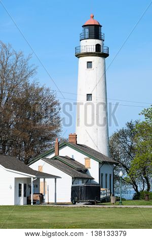 Pointe aux Barques Lighthouse, built in 1848, Lake Huron, Michigan, USA