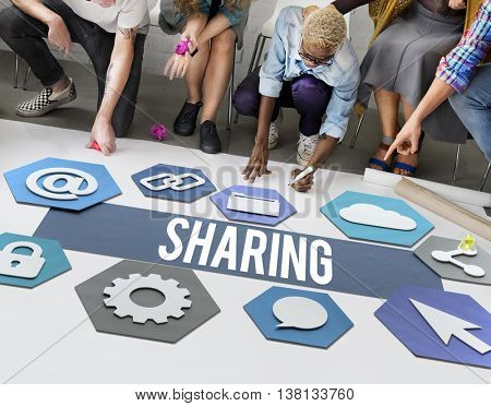 Sharing People Technology Graphic Concept