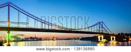 Pedestrian Bridge Panorama. Kiev, Ukraine
