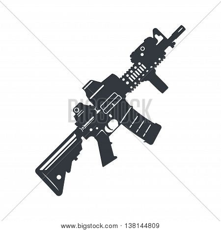 Modern illustration of various assault rifle. Vector EPS10