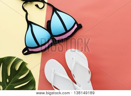 Summer Mockup Copyspace Bikini Sandals Concept