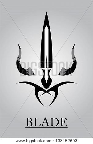 blade and horn, sword with the horn