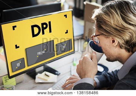Dots Per Inch Resolution Pixel Monitor Digital Art Concept