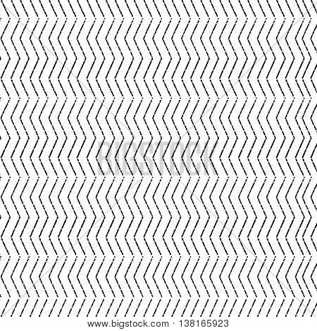 Chevron Zigzag dotted black monochrome pattern. Seamless texture. Vector EPS