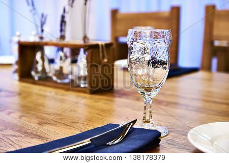 Serving Dinner Table In Restaurant