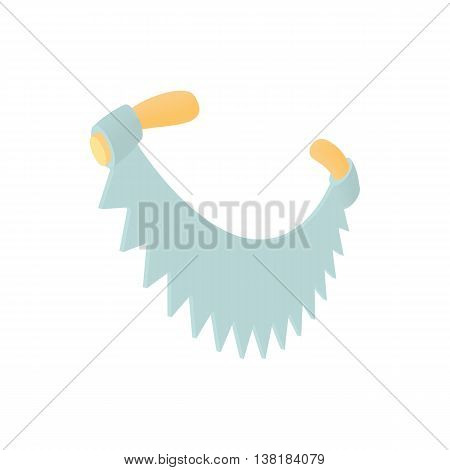 Two handled saw icon in cartoon style on a white background