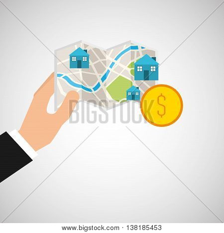 sale house home sold business isolated, vector illustration