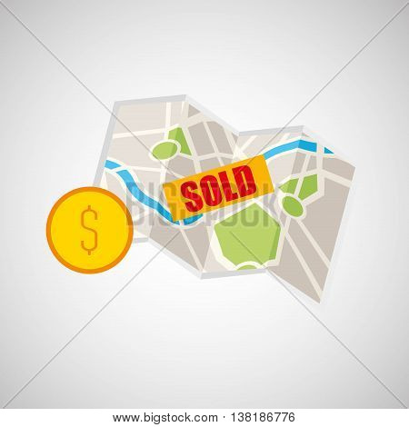 sale house home sold business isolated, vector illustration