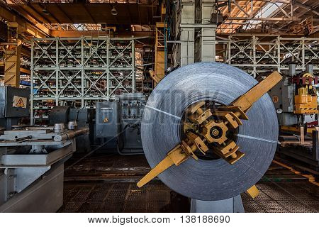 Interior of workshop in a plant that manufactures agricultural equipment