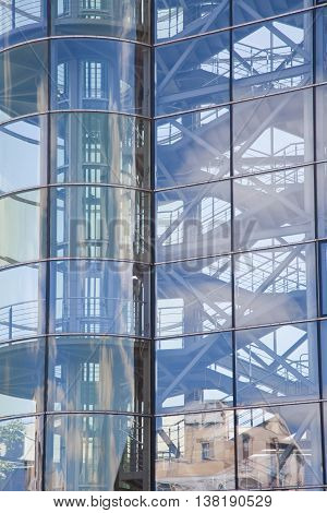 St. Petersburg. View of an old water tower and territory of the museum complex "Water Universe".