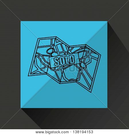 sale house home sold business isolated, vector illustration