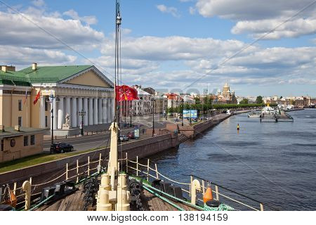 St. Petersburg. The Krasin ice breaker museum on the parking.