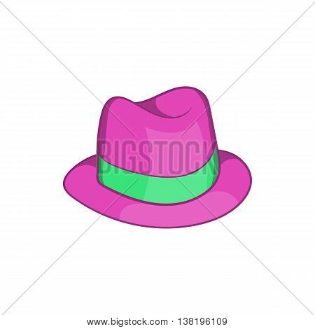 Gentlemans hat icon in cartoon style isolated on white background. Headdress symbol