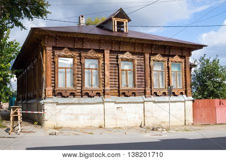 The old wooden house. Yelets Lipetsk region Russia.