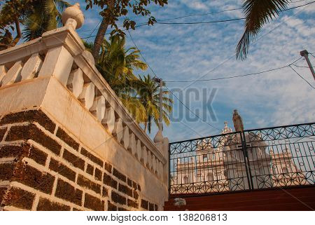 A Temple In Goa. Church Of Our Lady Of Mount Carmel. Arambol. India.