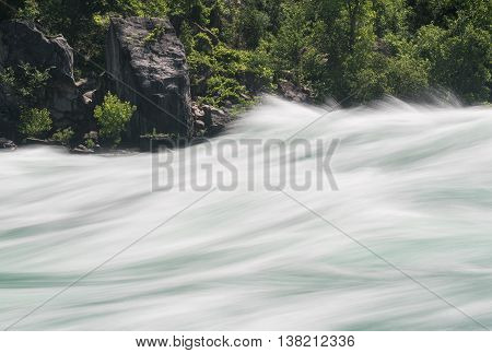 Niagara River At White Water Walk In Canada