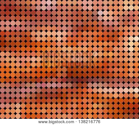 Abstract low poly geometric vector kaleidoscopic background of orange grade in regular circular pattern. Cell phone background.