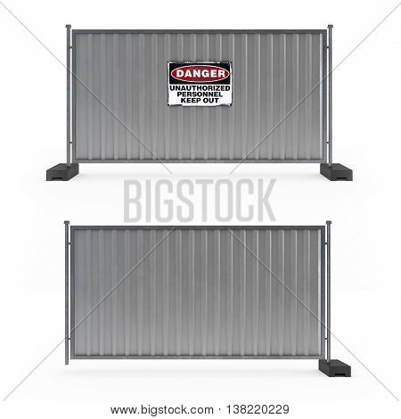 Construction Fencing Isolated 3D Rendering