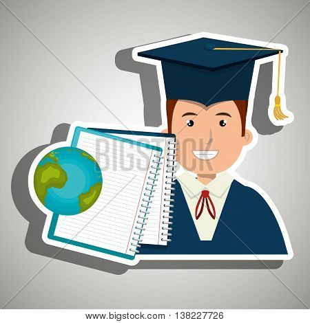 student graduation isolated icon design, vector illustration  graphic