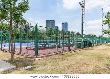 Small football field in the sport area of the city parkThailand.