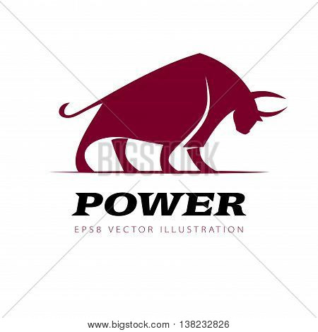 Vector bull standing in a fighting stance. Eps8. RGB. Global colors