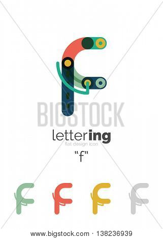 Linear initial letters, logo branding concept, cartoon funny style