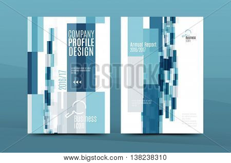 Colorful fresh business A4 cover template - flyer, brochure, book cover and annual report. Geometric design abstract background