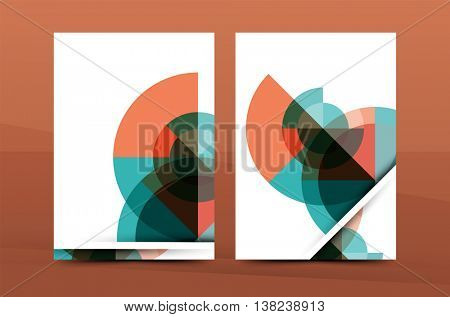 Colorful fresh business A4 cover template - flyer, brochure, book cover and annual report. Geometric design abstract background