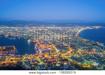 Hakodate City View From Mountain Hakodate, Hokkaido, Japan