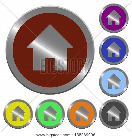 Set of color glossy coin-like home buttons.
