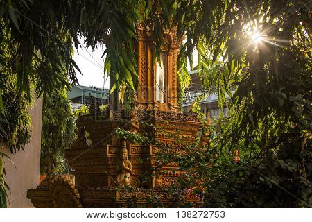 Seema Malaka temple on Beira Lake. Colombo, Sri Lanka. Panorama