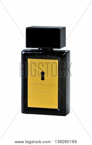 KIEV UKRAINE - December 09 2011. Illustrative editorial photo - perfume for men Antonio Banderas The Golden Secret