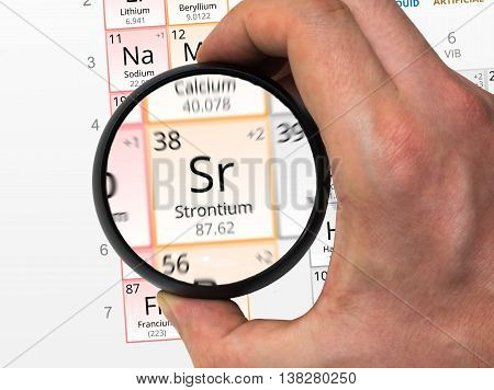 Strontium Symbol - Sr. Element Of The Periodic Table Zoomed With