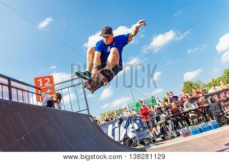 Athletes Compete At Skateboard Challenge