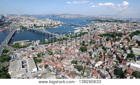 Aerial View of Istanbul Historical Peninsula, Turkey