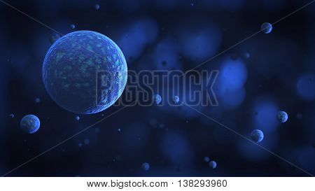 3d rendering bacteria virus or germs microorganism cells under microscope. High Quality 3D Render